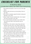 A preview image for a Free Printable called "Checklist For Parents - 10 helpful ideas to consider when creating a calm before-school routine". It is suggested that this free printable will be useful to parents who are short of time and currently unable to read the full discussion contained within this blog post. A link is provided to download the printable checklist so that such  parents can get started on the actionable steps straight away.